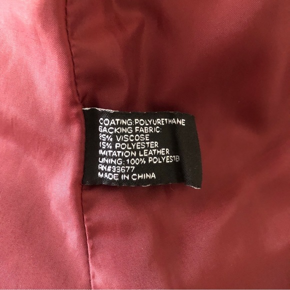 A.n.a Womens Red Faux Leather Jacket Moto Sz S Zipped Pockets and Cuffs Textured - Picture 14 of 14